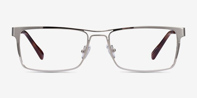 Biloxi Silver MetalEyeglass Frames from EyeBuyDirect, Front View