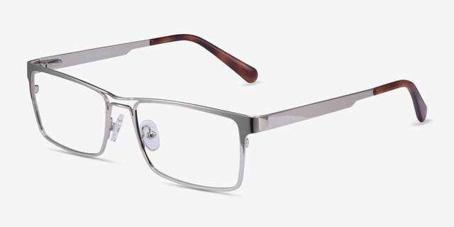 Biloxi Silver MetalEyeglass Frames from EyeBuyDirect, Angle View