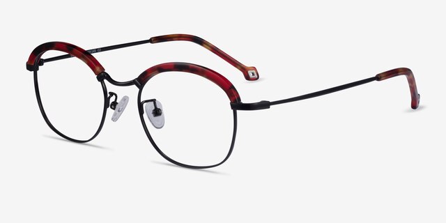 Ochoa Red Tortoise  Gold Acetate-metalEyeglass Frames from EyeBuyDirect, Angle View