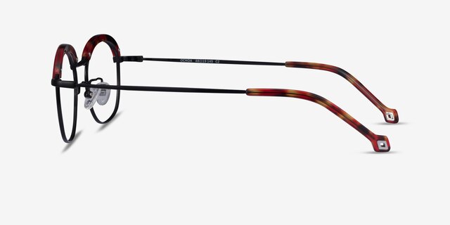 Ochoa Red Tortoise  Gold Acetate-metalEyeglass Frames from EyeBuyDirect, Side View