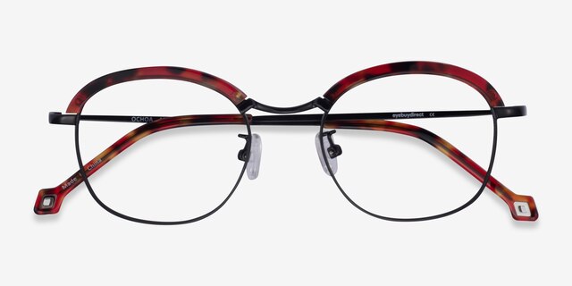 Ochoa Red Tortoise  Gold Acetate-metalEyeglass Frames from EyeBuyDirect, Closed View