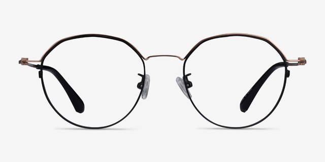 Hills Black  Rose Gold MetalEyeglass Frames from EyeBuyDirect, Front View