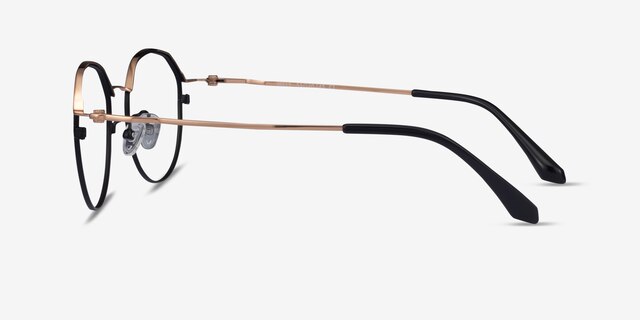 Hills Black  Rose Gold MetalEyeglass Frames from EyeBuyDirect, Side View