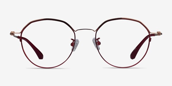 Hills Burgundy  Rose Gold Metal Eyeglass Frames