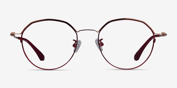 Hills Burgundy  Rose Gold Métal Montures de lunettes de vue d'EyeBuyDirect