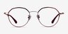 Hills Burgundy  Rose Gold MétalMontures de lunettes de vue d'EyeBuyDirect, Vue de Face