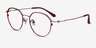 Hills Burgundy  Rose Gold MétalMontures de lunettes de vue d'EyeBuyDirect, Vue d'Angle