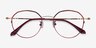 Hills Burgundy  Rose Gold MétalMontures de lunettes de vue d'EyeBuyDirect, Vue Rapprochée