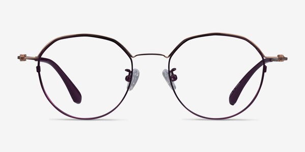 Hills Purple  Rose Gold Metal Eyeglass Frames