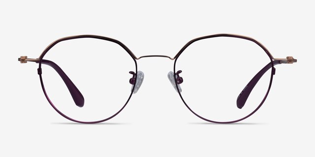 Hills Purple  Rose Gold MetalEyeglass Frames from EyeBuyDirect, Front View