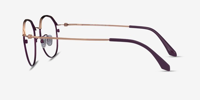 Hills Purple  Rose Gold MetalEyeglass Frames from EyeBuyDirect, Side View