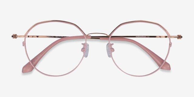 Hills Pink  Rose Gold MétalMontures de lunettes de vue d'EyeBuyDirect, Vue Rapprochée