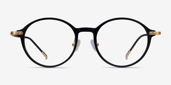 Reily Black Gold Acetate-metal Eyeglass Frames