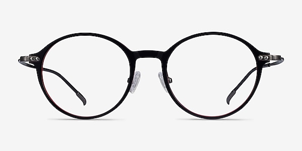 Reily Black Red Acetate-metal Eyeglass Frames