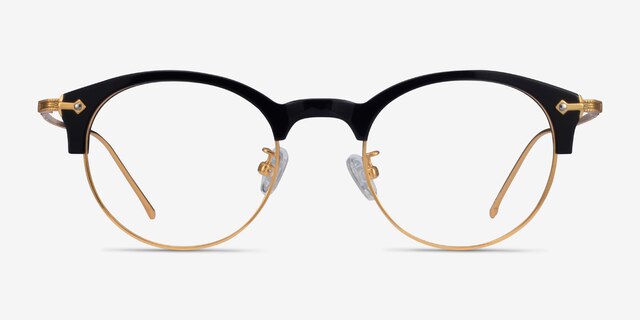 Irvin Black Acetate-metalEyeglass Frames from EyeBuyDirect, Front View