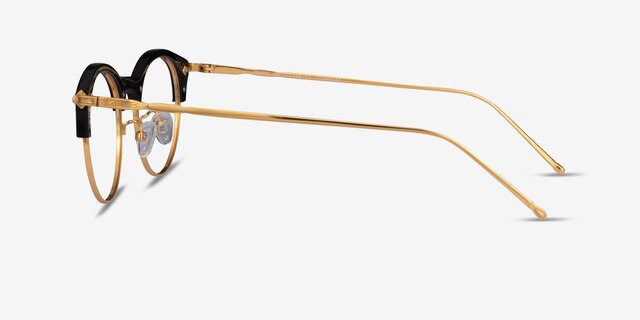 Irvin Black Acetate-metalEyeglass Frames from EyeBuyDirect, Side View
