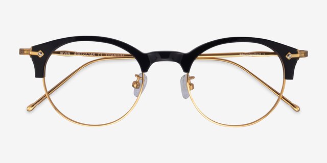 Irvin Black Acetate-metalEyeglass Frames from EyeBuyDirect, Closed View