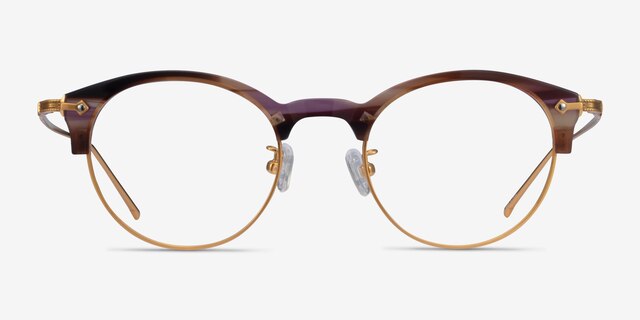 Irvin Floral Stirped Acetate-metalEyeglass Frames from EyeBuyDirect, Front View