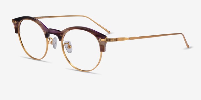 Irvin Floral Stirped Acetate-metalEyeglass Frames from EyeBuyDirect, Angle View