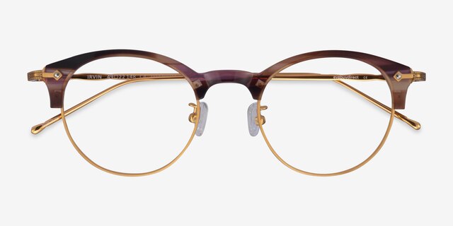 Irvin Floral Stirped Acetate-metalEyeglass Frames from EyeBuyDirect, Closed View