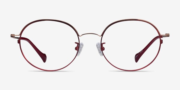 Patel Burgundy  Rose Gold Métal Montures de lunettes de vue
