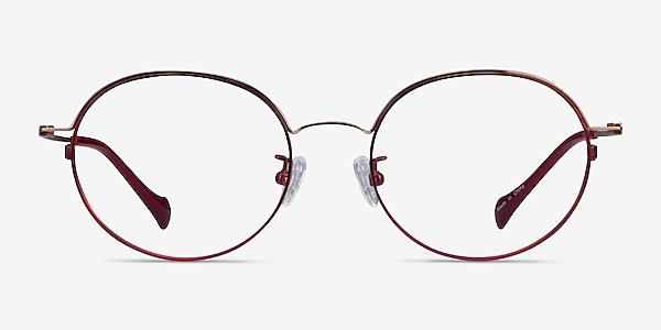 Patel Burgundy Rose Gold Metal Eyeglass Frames