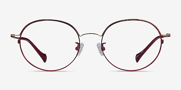 Patel Burgundy  Rose Gold Metal Eyeglass Frames