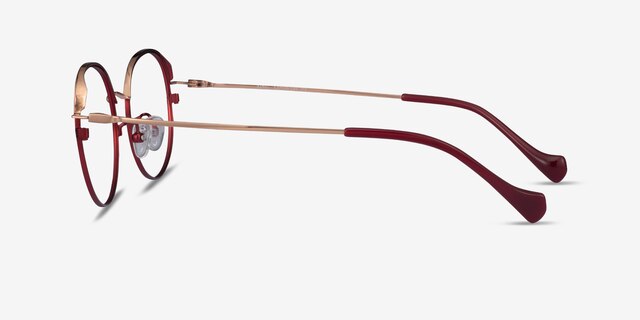 Patel Burgundy  Rose Gold MetalEyeglass Frames from EyeBuyDirect, Side View