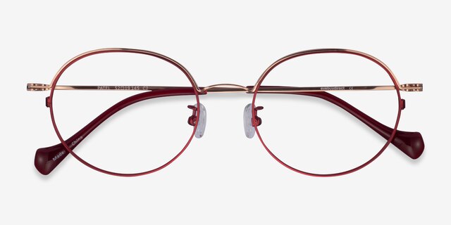Patel Burgundy  Rose Gold MetalEyeglass Frames from EyeBuyDirect, Closed View