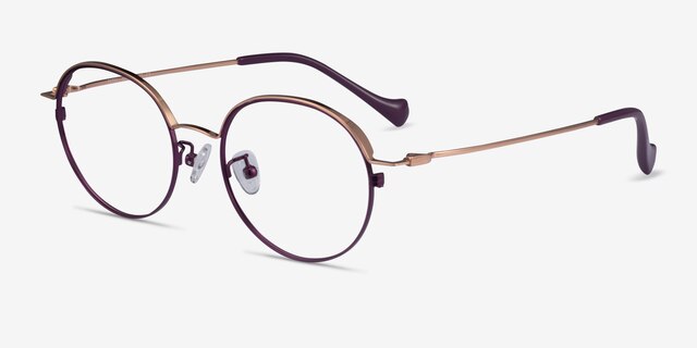 Patel Purple  Rose Gold MetalEyeglass Frames from EyeBuyDirect, Angle View