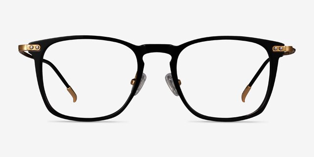 Usman Square Black Gold Full Rim Eyeglasses | Eyebuydirect