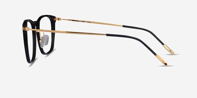 Usman Square Black Gold Full Rim Eyeglasses | Eyebuydirect