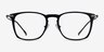 Usman Black  Gunmetal Acetate-metalEyeglass Frames from EyeBuyDirect, Front View