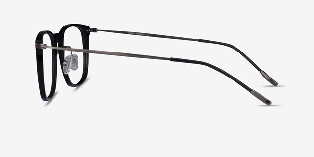 Usman Black  Gunmetal Acetate-metalEyeglass Frames from EyeBuyDirect, Side View