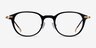 Jones Black  Gold Acetate-metalEyeglass Frames from EyeBuyDirect, Front View