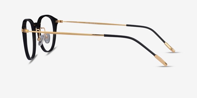 Jones Black  Gold Acetate-metalEyeglass Frames from EyeBuyDirect, Side View
