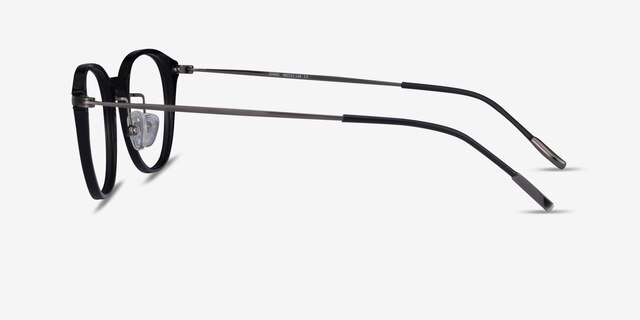 Jones Black  Gunmetal Acetate-metalEyeglass Frames from EyeBuyDirect, Side View