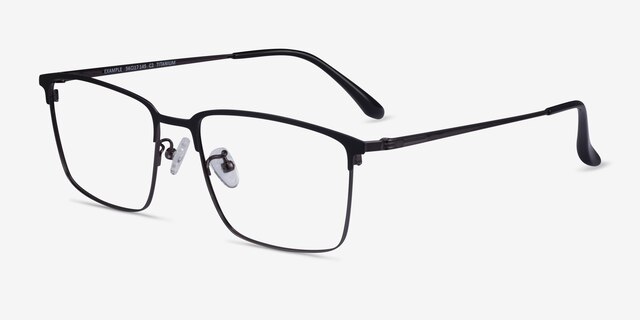 Example Black Gunmetal MetalEyeglass Frames from EyeBuyDirect, Angle View