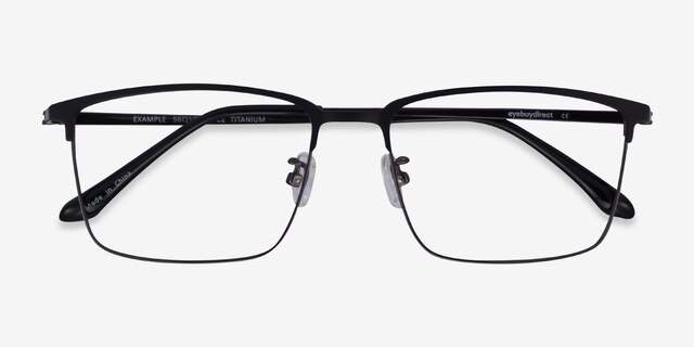 Example Black Gunmetal MetalEyeglass Frames from EyeBuyDirect, Closed View