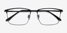 Example Black Gunmetal MetalEyeglass Frames from EyeBuyDirect, Closed View