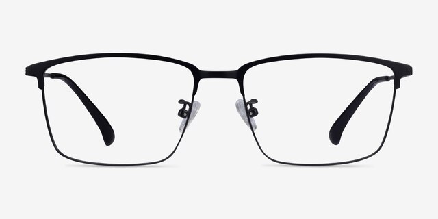 Example Black MetalEyeglass Frames from EyeBuyDirect, Front View