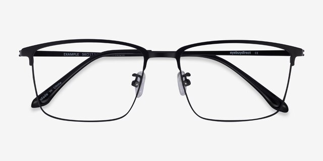 Example Black MetalEyeglass Frames from EyeBuyDirect, Closed View