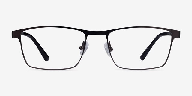 Davis Black Plastic-metalEyeglass Frames from EyeBuyDirect, Front View
