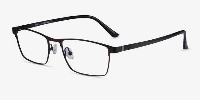 Davis Black Plastic-metalEyeglass Frames from EyeBuyDirect, Angle View