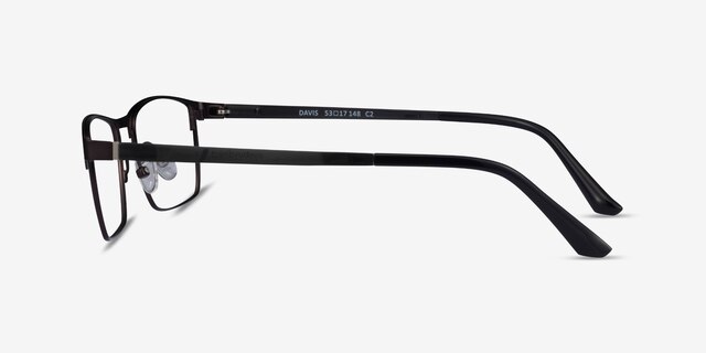 Davis Black Plastic-metalEyeglass Frames from EyeBuyDirect, Side View