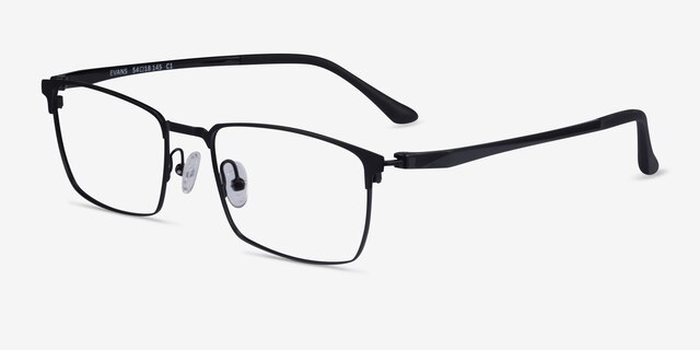 Evans Black Plastic-metalEyeglass Frames from EyeBuyDirect, Angle View