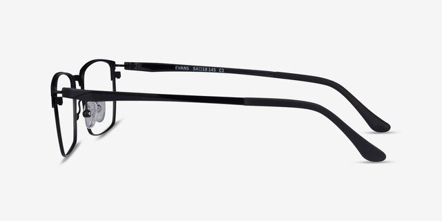 Evans Black Plastic-metalEyeglass Frames from EyeBuyDirect, Side View