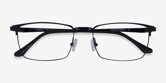 Evans Black Plastic-metalEyeglass Frames from EyeBuyDirect, Closed View