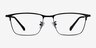 Ipsum Black MetalEyeglass Frames from EyeBuyDirect, Front View