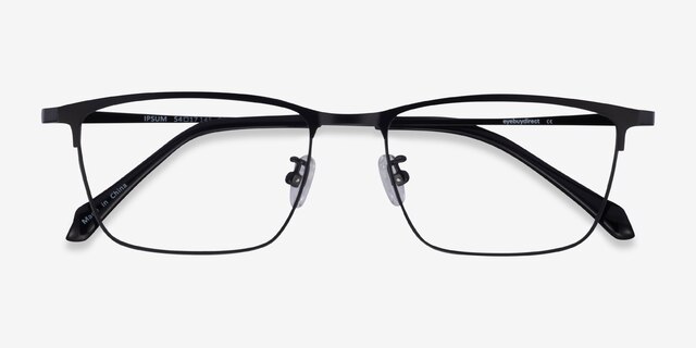 Ipsum Black MetalEyeglass Frames from EyeBuyDirect, Closed View